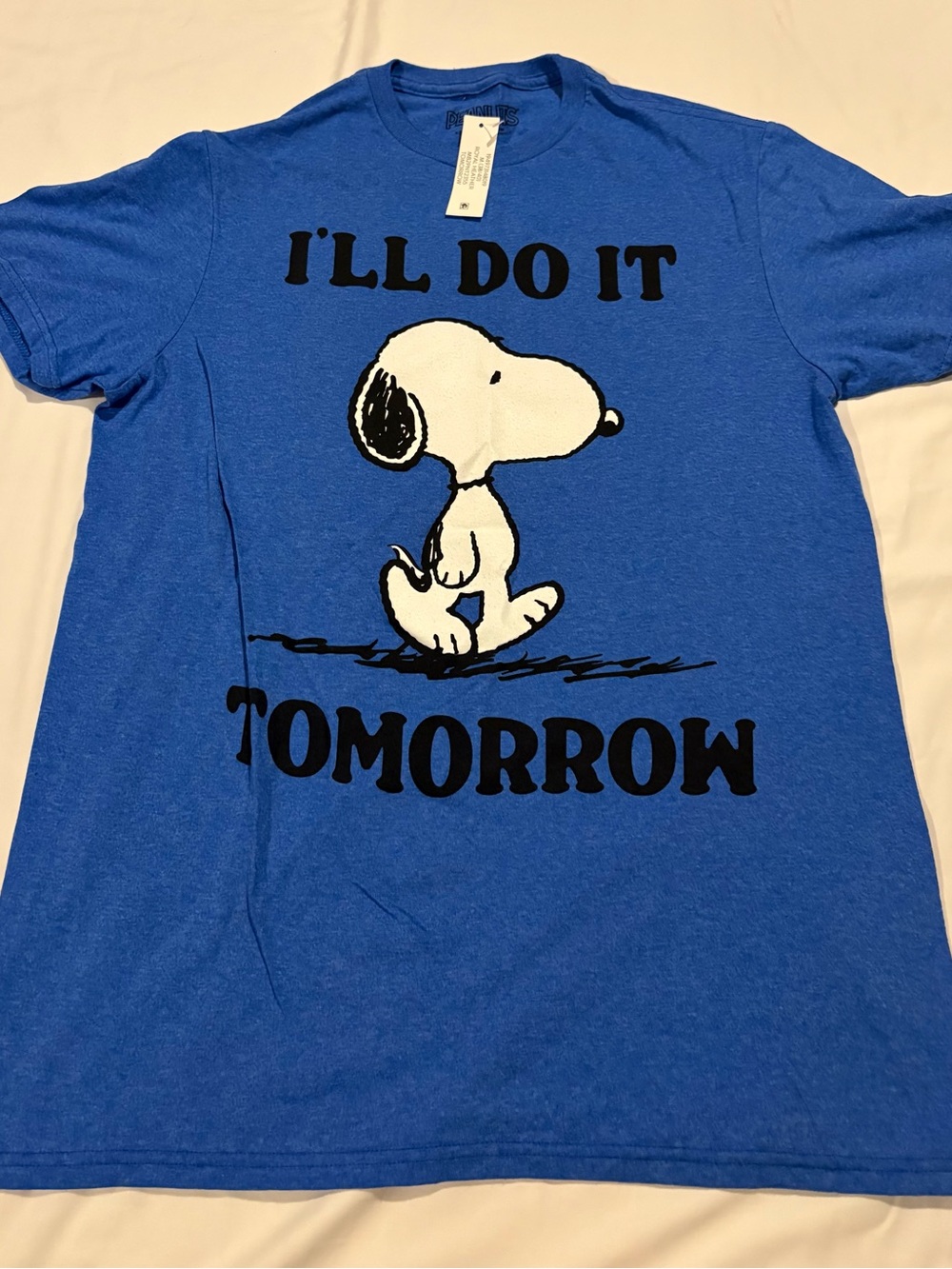 2021 Peanuts Snoopy “Do It Tomorrow” Snoopy Men's T-Shirt Size: Medium W/Tag